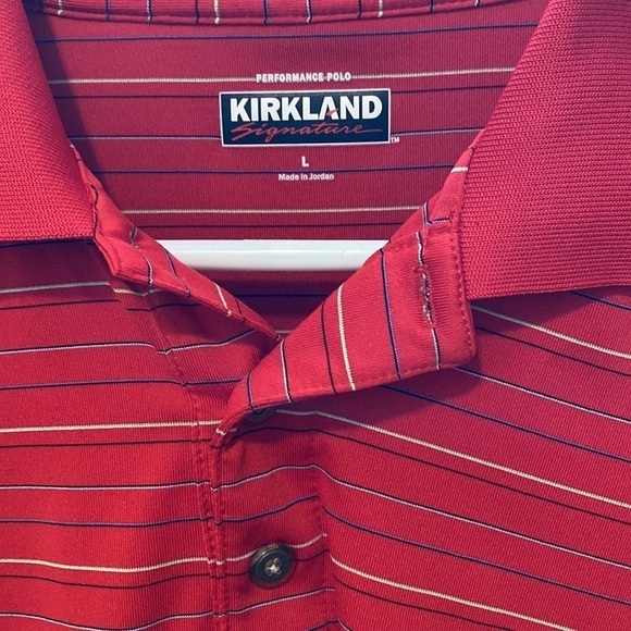KIRKLAND red striped performance golf ⛳️ polo - Picture 3 of 6